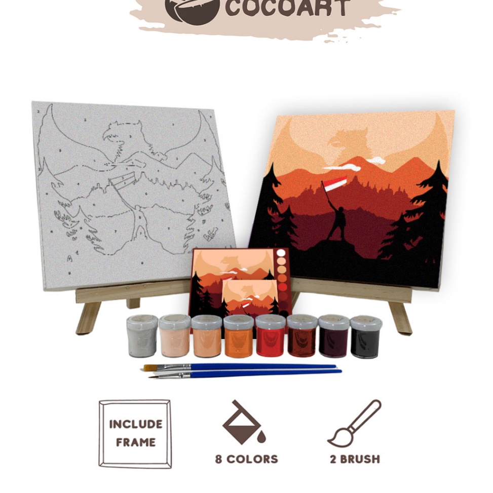 

KODE R6Y7 Paint By Number Dirgahayu Indonesia 2x2cm DIY Painting Kit Mewarnai Lukisan with Wooden Frame Numbers