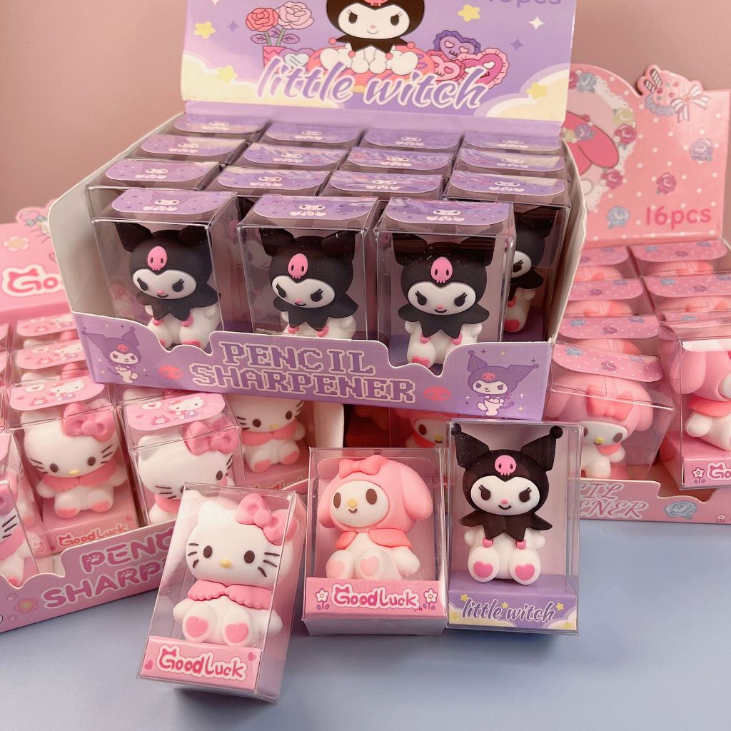 

Sharperner Rautan Serutan Pensil 3D Head Sanrio Lucu My Melody Kuromi Hello Kitty