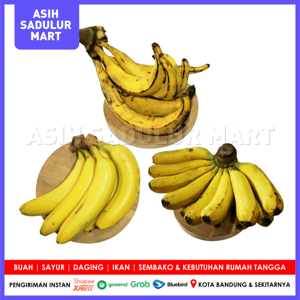 

Pisang Cavendish Sunpride / Ambon Lumut / Pisang Tanduk 1kg | Buah Segar Asih Sadulur Mart