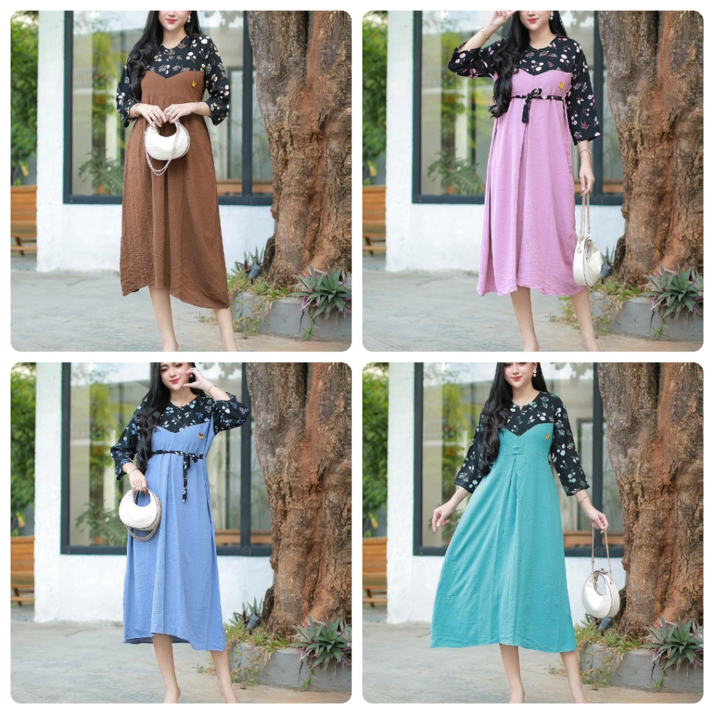 DRESS BATIK WANITA/DRESS BATIK MODERN/DRESS BATIK KEKINIAN