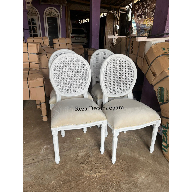 kursi besan rotan / kursi pendamping rotan / kursi pelaminan pendamping / kursi oval rotan
