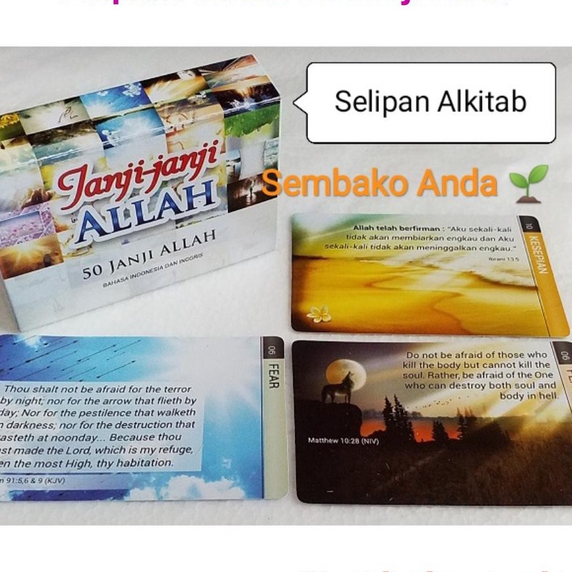 

Murah A Kartu Ayat Hafalan Alkitab 2 Dua bahasa Inggris Indonesia 5 JanjiJanji Allah Selipan buku ayat Alkitab Bookmarks Pembatas buku