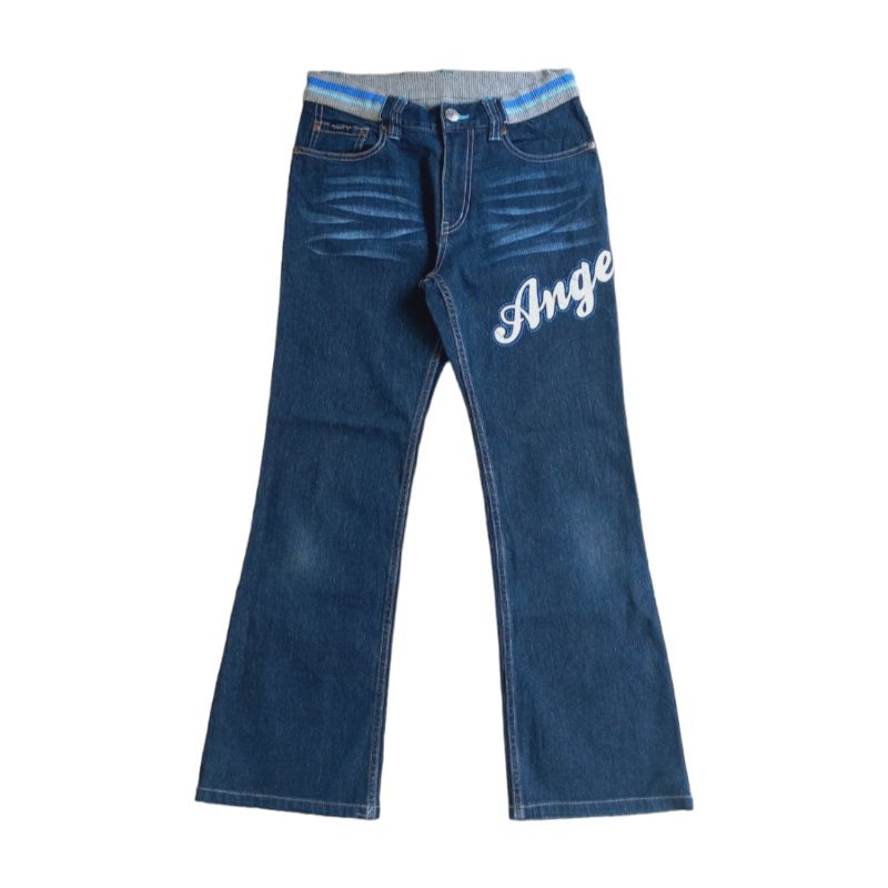 Angel Blue - Angels Printed Distressed Jeans | Size On Tags: Large - 30"