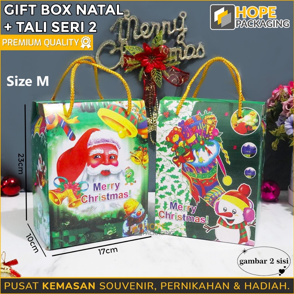 

DAHSYAT Gift Box Hampers Merry Christmas Size 23x17x1 cm Gift Box Natal Kotak Hadiah Natal Tali Box Kue Natal Kotak Kado Santa Box Hampers Parcel Natal Tas Jinjing Kue Toples Jar