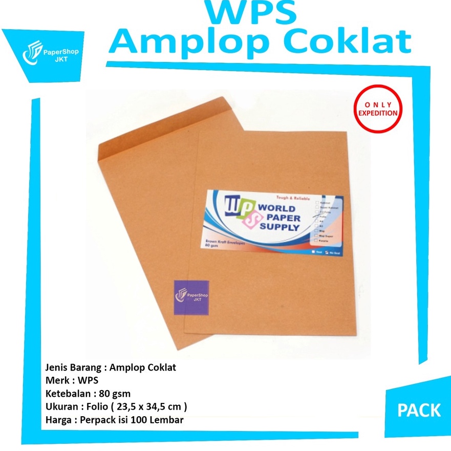 

KI3 WPS Amplop Coklat Ukuran Folio 235 x 345 cm Pack