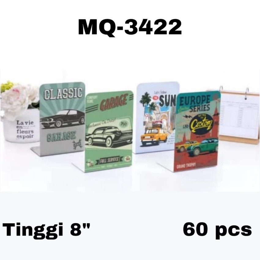 

Khusus STAND BOOK Book END PEMBATAS Buku MOTIF MOBIL KLASIK Bahan Besi dapat 2 pcs MQ3422