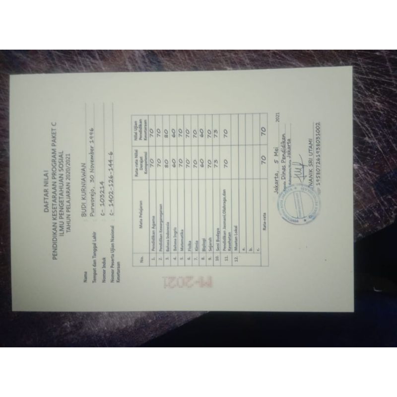 

Dokumen Pendidikan Paket C Setara SMA Aspal