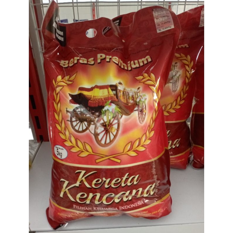 

Beras premium kemasan 5 kg kereta kencana