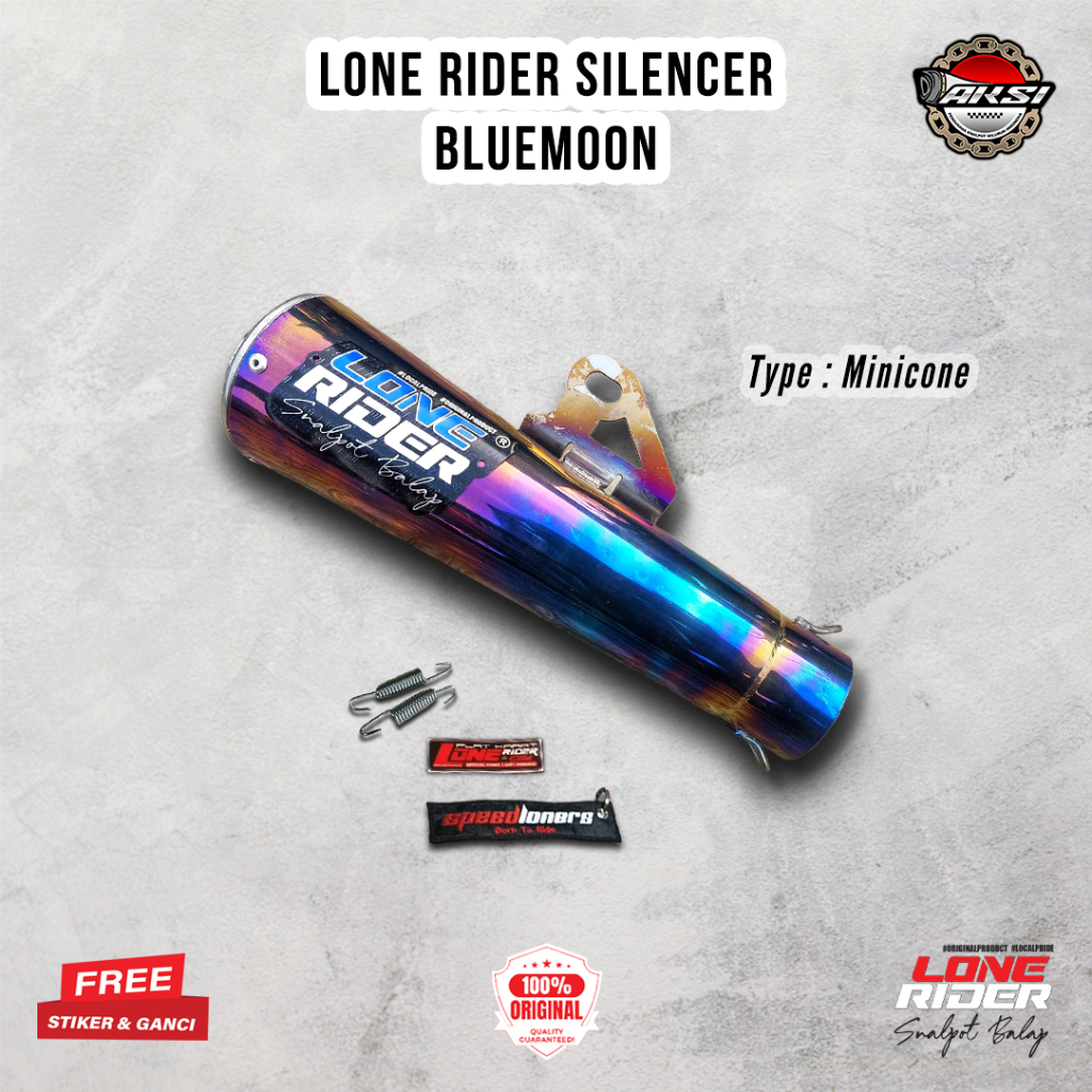 ORIGINAL LONE RIDER Silencer Minicone Bluemoon - Knalpot Racing Lone Rider