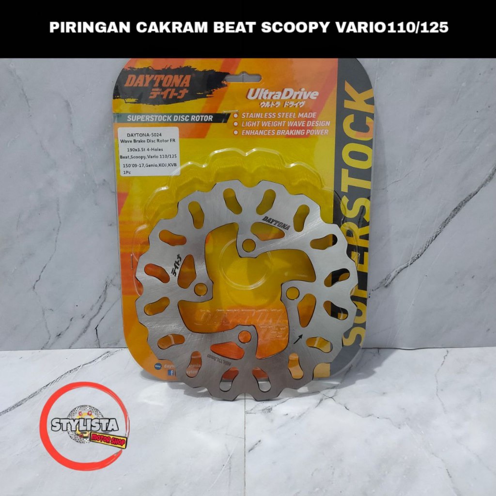 DISC BRAKE PIRINGAN CAKRAM DAYTONA BEAT KARBU / FI ESP DELUXE NEW SCOOPY VARIO 110 125 150 160 2012 
