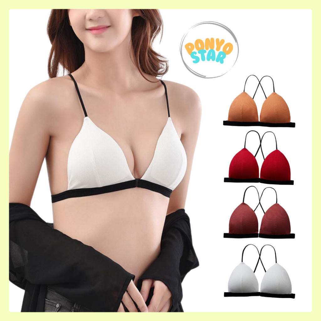 266 Bra Kancing Depan Tanpa Kawat Wanita Beha Perempuan Cup A AB B Front Open Kait Dinas Seksi Sexy 