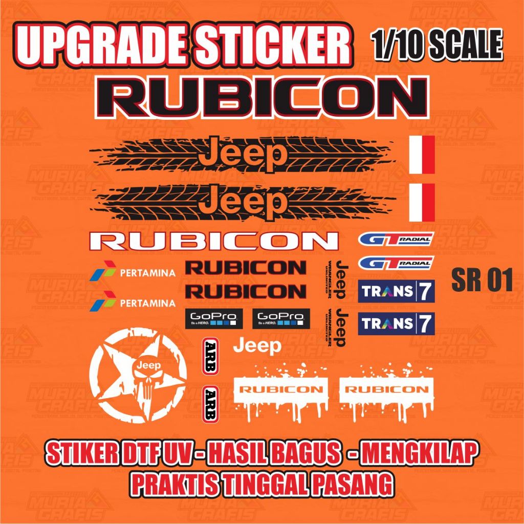 UPGRADE STIKER MOBIL RC MN 222 RUBICON 1/10 SCALE