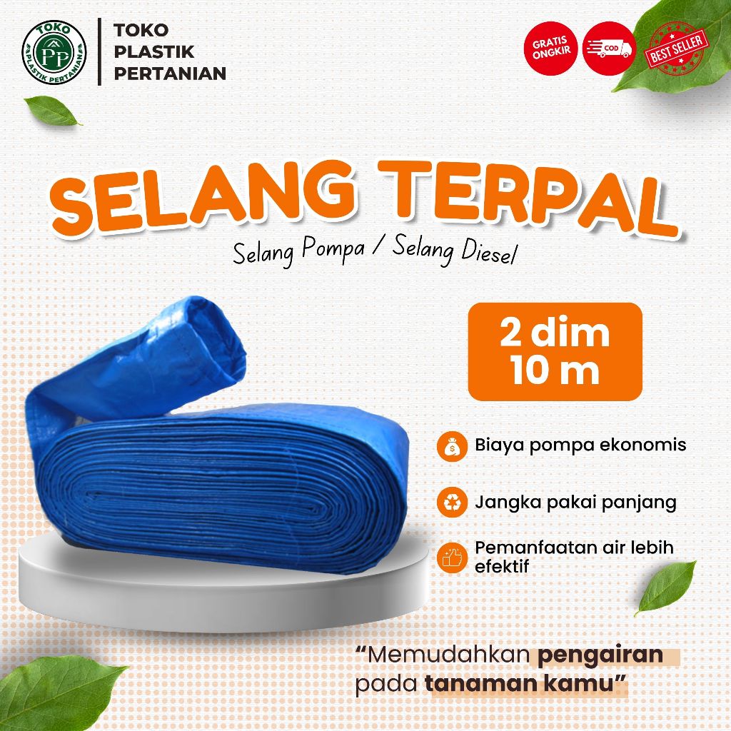 Selang Terpal Plastik 2 Dim 11 Cm Panjang 10 Meter - Selang Diesel