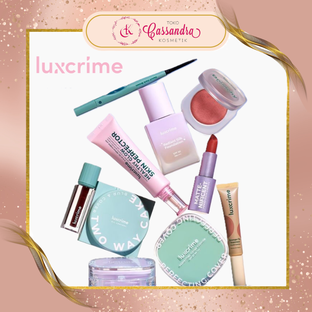 LUXCRIME MAKEUP ALL VARIAN | SETTING SPRAY | EYEBROW | PRIMER | FOUNDATION | CUSHION | LIP