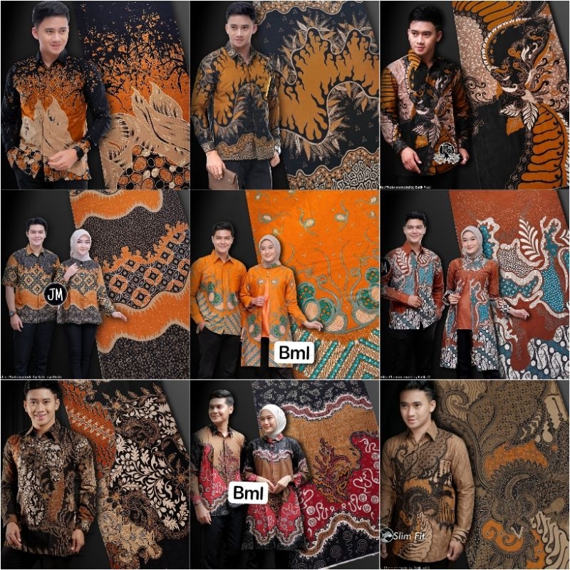 Kain Batik Kuning Kunyit Hitam Teracota// Batik Halus Printing Warna Kuning-  Seragam Batik Kuning k