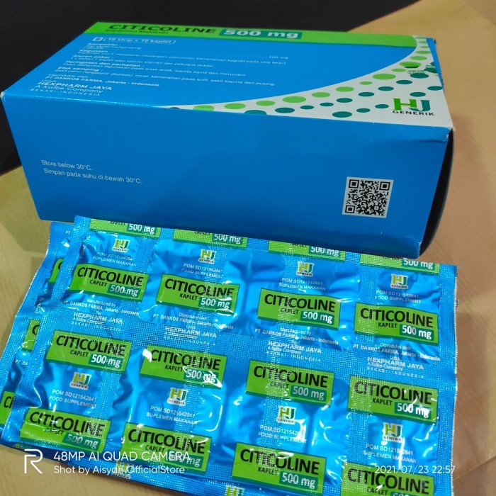 Citicoline / sitikolin 500 mg Hj perstrip isi 10 kaplet