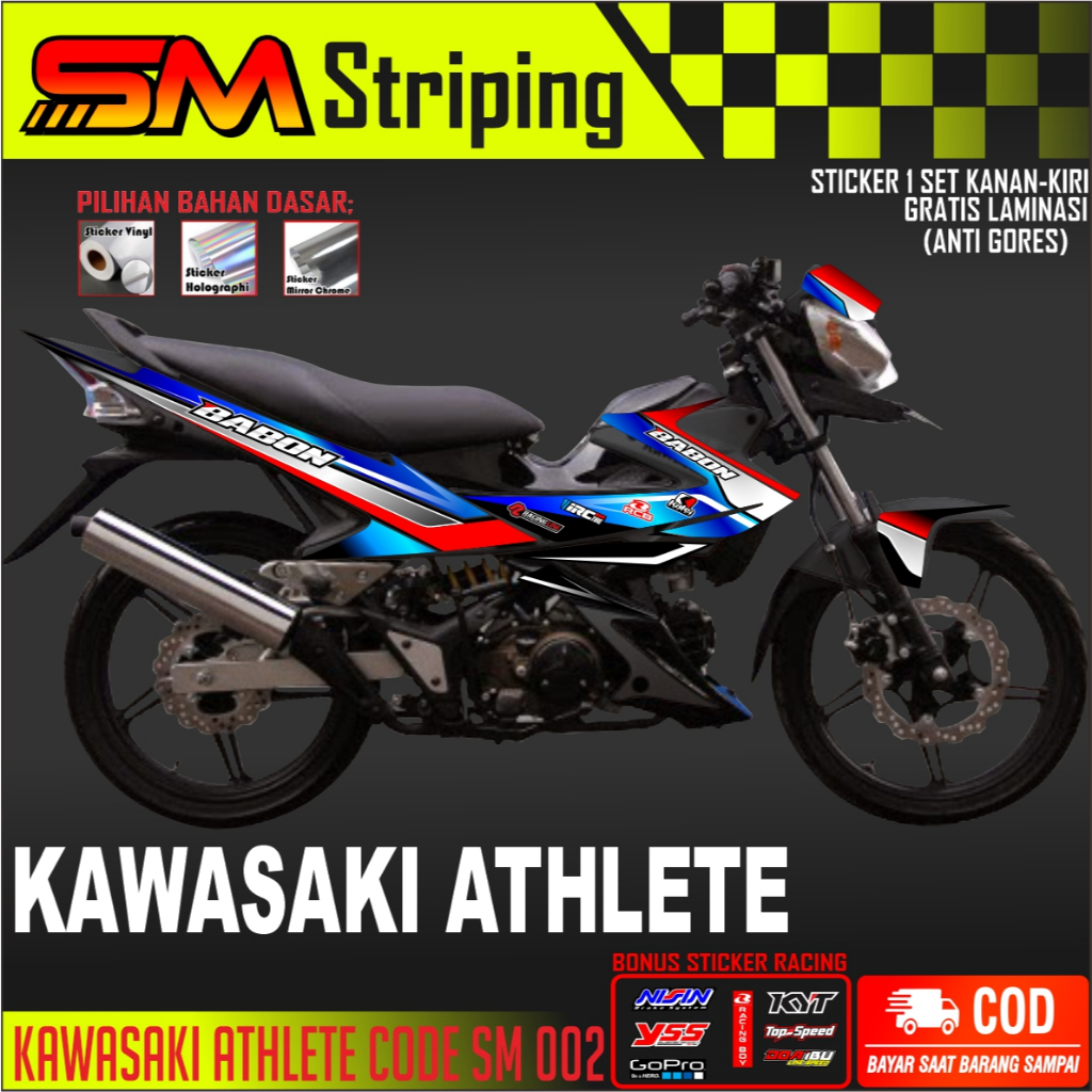 COD - STIKER BODY MOTOR KAWASAKI ATHLETE SEMI FULLBODY VARIASI - SM 002
