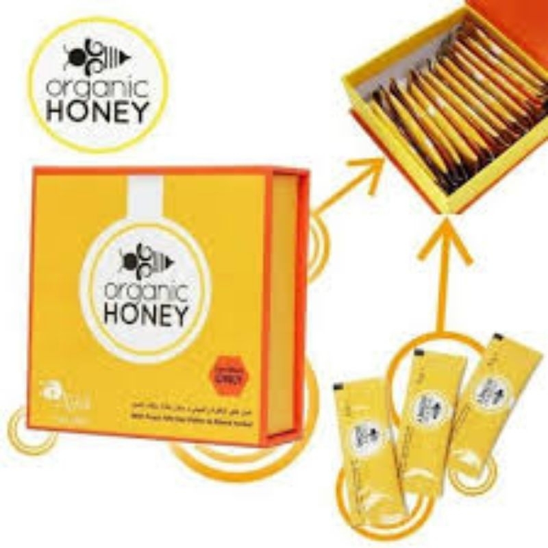 

madu organic honey saset 1 box isi 24 pcs original import