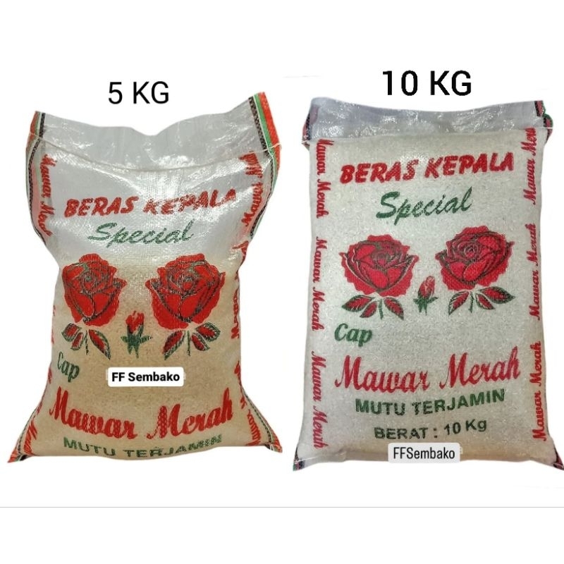 

BERAS KEPALA SPECIAL CAP MAWAR MERAH 5 KG & 10 KG (KUALITAS TERJAMIN 100%)