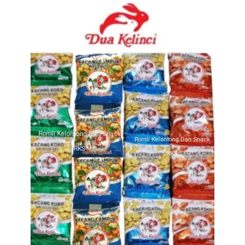 

Kacang Koro Dua Kelinci 1 Renceng isi 10pcs ( 10 Sachet ) DK Semua Rasa