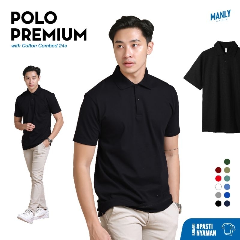 MANLY Kaos Kerah Premium Polo Shirt Pria