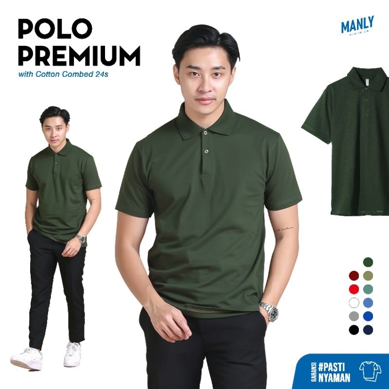 MANLY Kaos Kerah Premium Polo Shirt Pria
