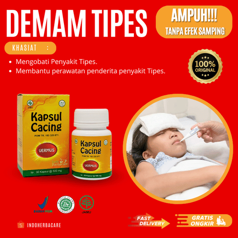 Kapsul cacing VERMUS -Obat pereda panas / Obat tipes