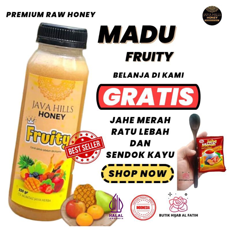 

java hills javahills honey mumtaz madu fruity 330grm | prebiotik| nafsu makan anak| | bab