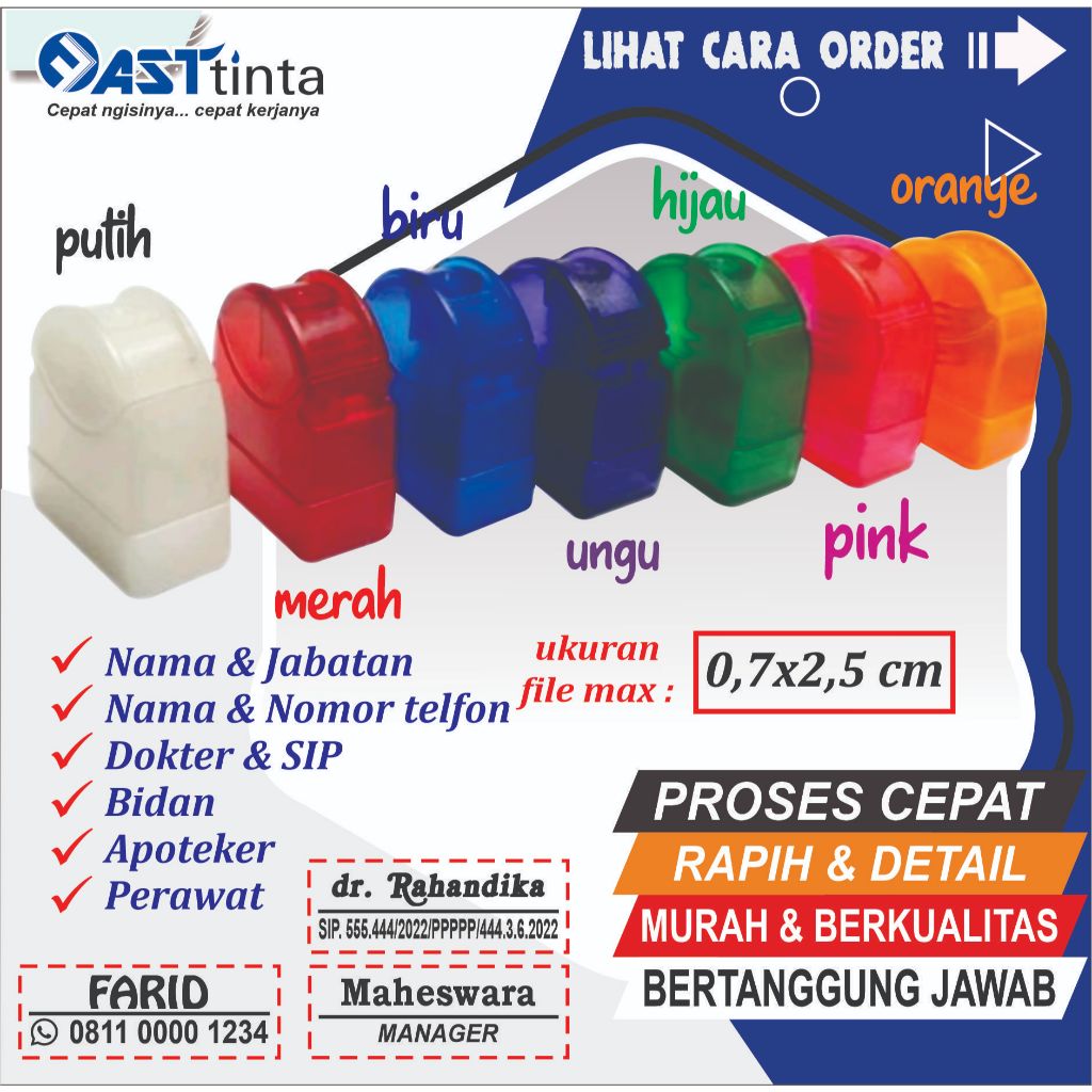 

Stempel Flash CUSTOM Gantungan Kunci / Stamp Nama | NIP | Dokter | Perawat | Bidan - 2507