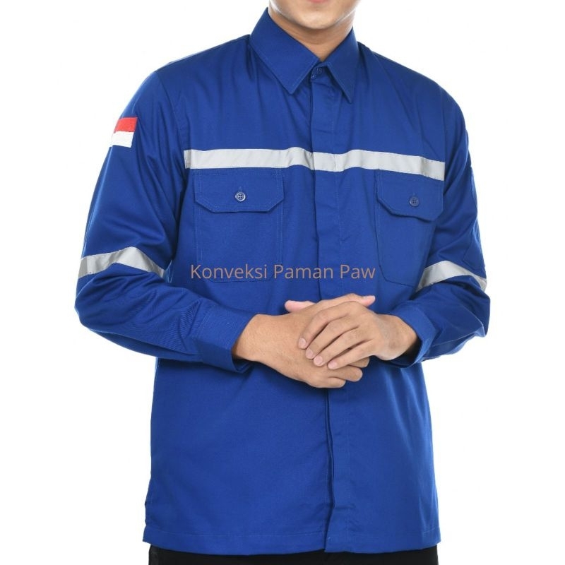 BAJU-KEMEJA-SERAGAM-ATASAN-WEARPACK-SAFETY-K3-TAMBANG-PROYEK-LENGAN-PANJANG-Kemeja-Kerja-Pria-Lapang