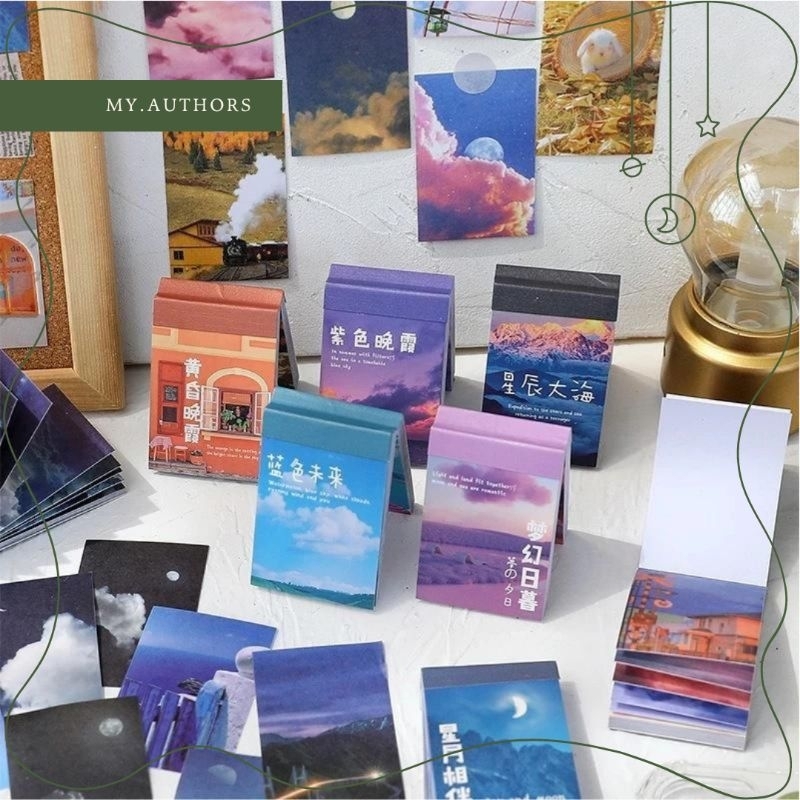 

50pcs Deco Sticker Cloud Paper Scrapbook Journal DIY Dekorasi Estetik Pemandangan