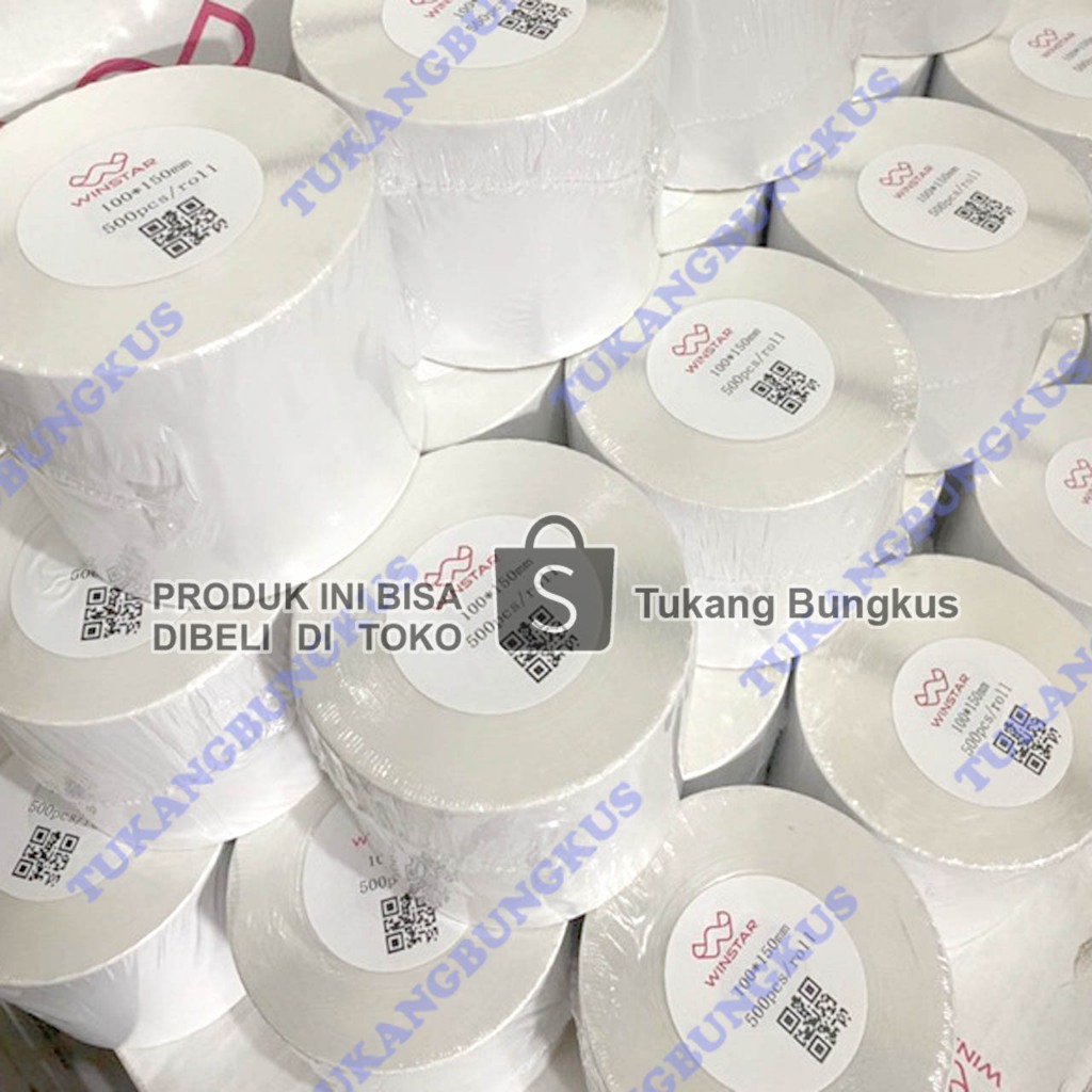 

Kertas Thermal Sticker/Label Roll sticker thermal 100 x 150 MM Barcode UK A6 Murah