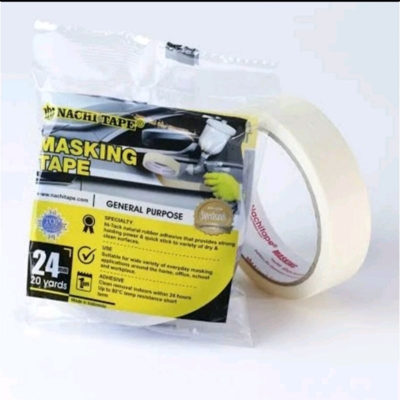 

Masking Nachi Tape 24mm 1inch 20yard Lakban Kertas