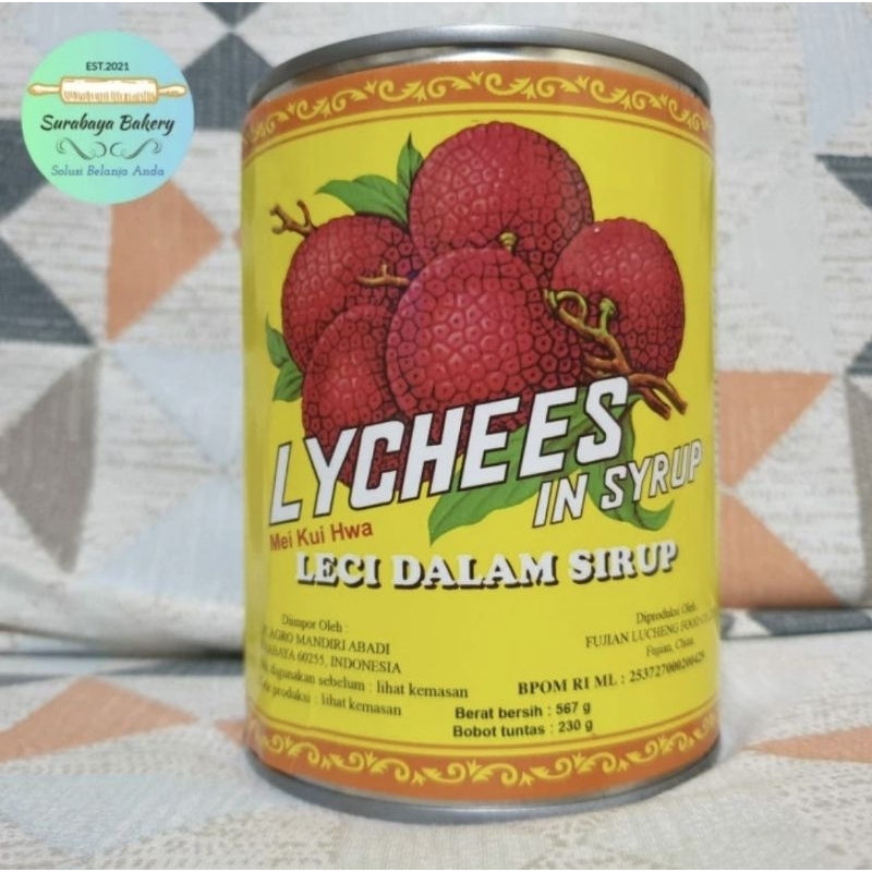 

Leci Kaleng/Lychees in Syrup Mei Kui Hwa 567Gr