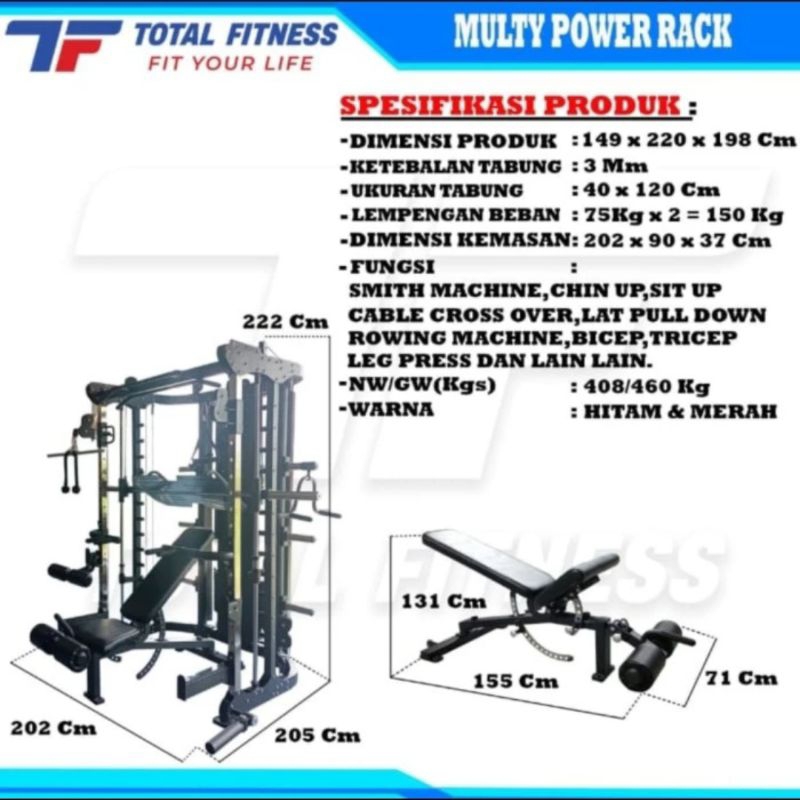 Multy Power Rack Home Gym | Total Fitness