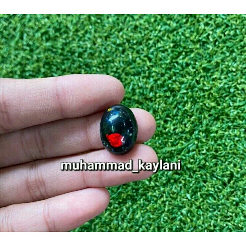 batu akik kalimaya black oval (S)