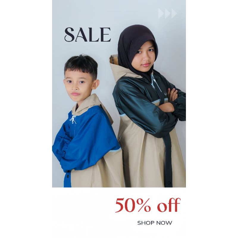 SCORPIO Jas Hujan Anak Anak Stelan Gamis Jubah premium Bahan Pvc TEBAL Elastis anti rembes