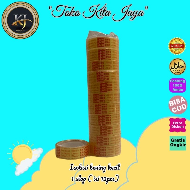 

Isolasi kecil bening 1 slop( 12pcs)