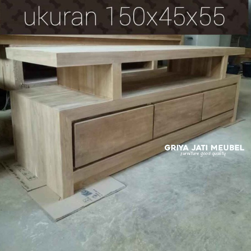 meja tv minimalis modern | meja tv jati mentahan