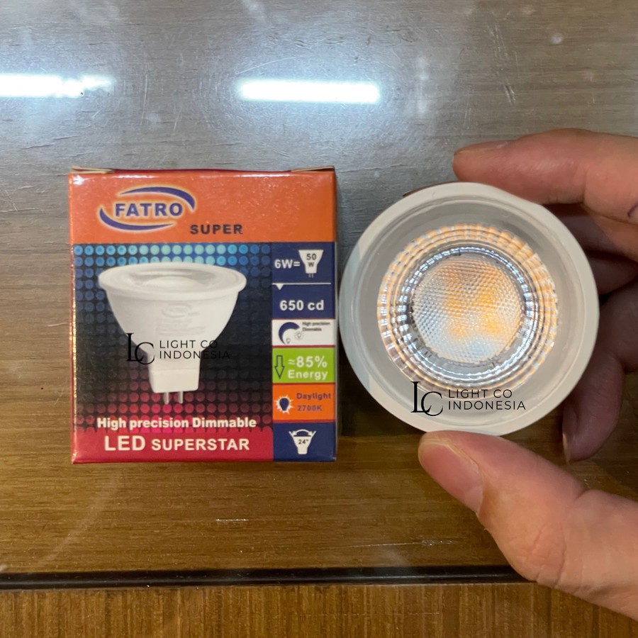 [ LIGHTCO INDONESIA] FATRO LED 6watt MR16 DIMMER DIMMABLE 2700K 220V / dimmable mr16 fatro