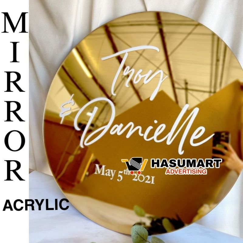 Akrilik Bulat 60 cm MIRROR GOLD SILVER ROSEGOLD / Akrilik Bulat GOLD / Akrilik Sign Polosan