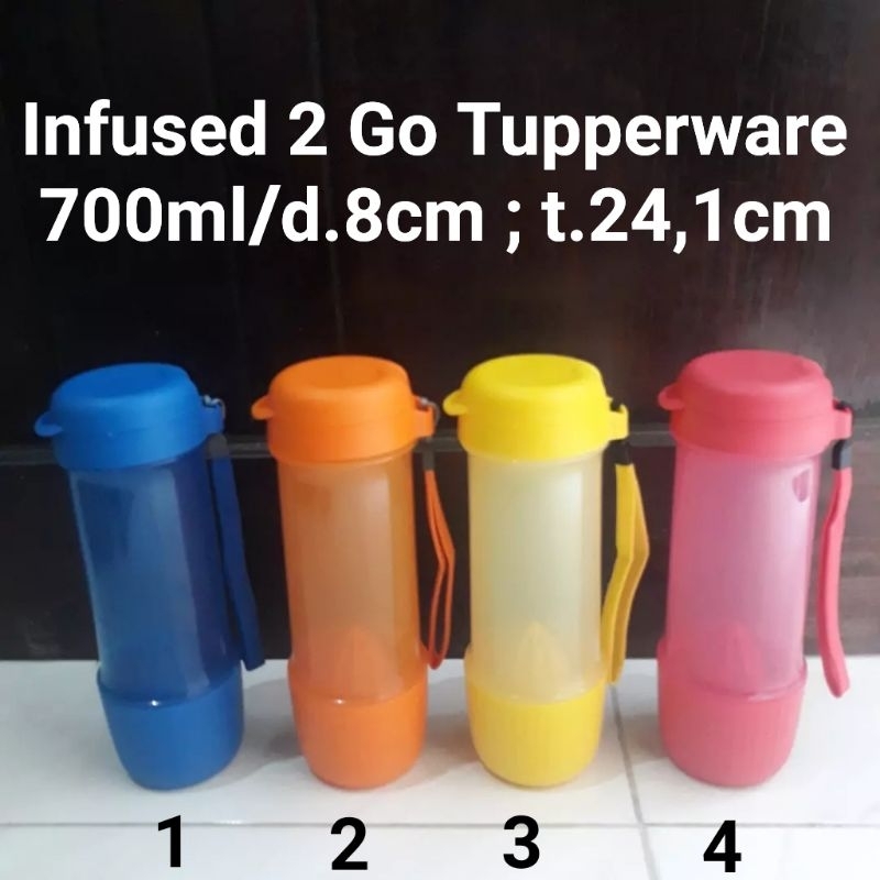 Tupperware infused 2 go 700ml / botol infused water