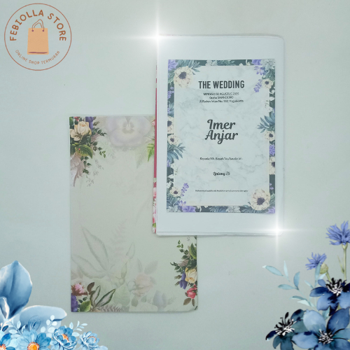 CETAK UNDANGAN PERNIKAHAN FULL COLOUR - UNDANGAN NIKAH LINTANG SERIES 2 LIPAT ELEGANT HARD COVER