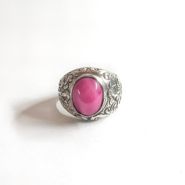 Cincin Ring Motif Ukir Bali Batu American Star Perak Silver Bali Asli 925 Pria Wanita Keren