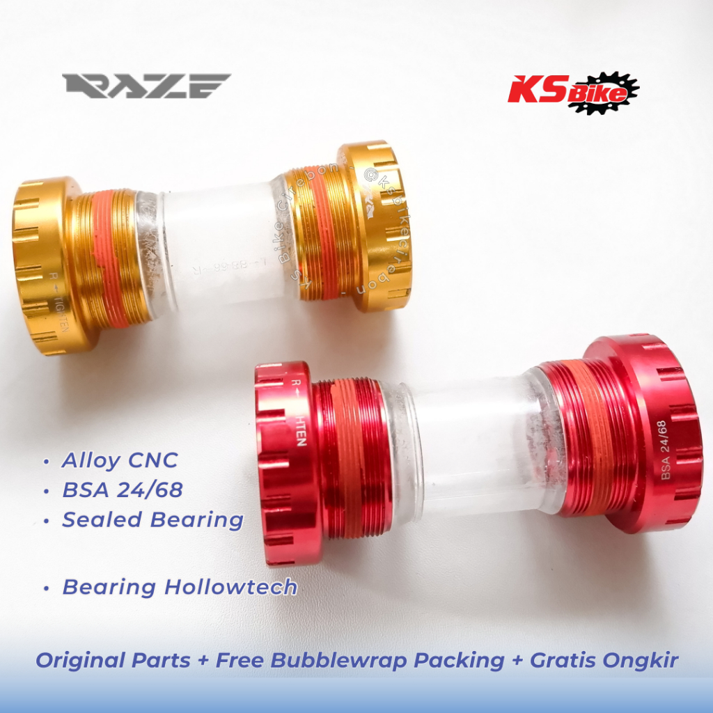 Bottom Bracket Hollowtech 2 Raze BSA 24 68 As Crank Bearing BB Sealed Bearing As Bolong Sepeda Gunun