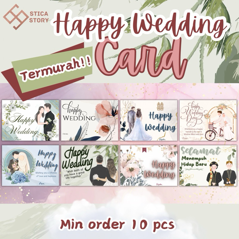 Kartu dan Sticker Happy Wedding Card Sticker cute