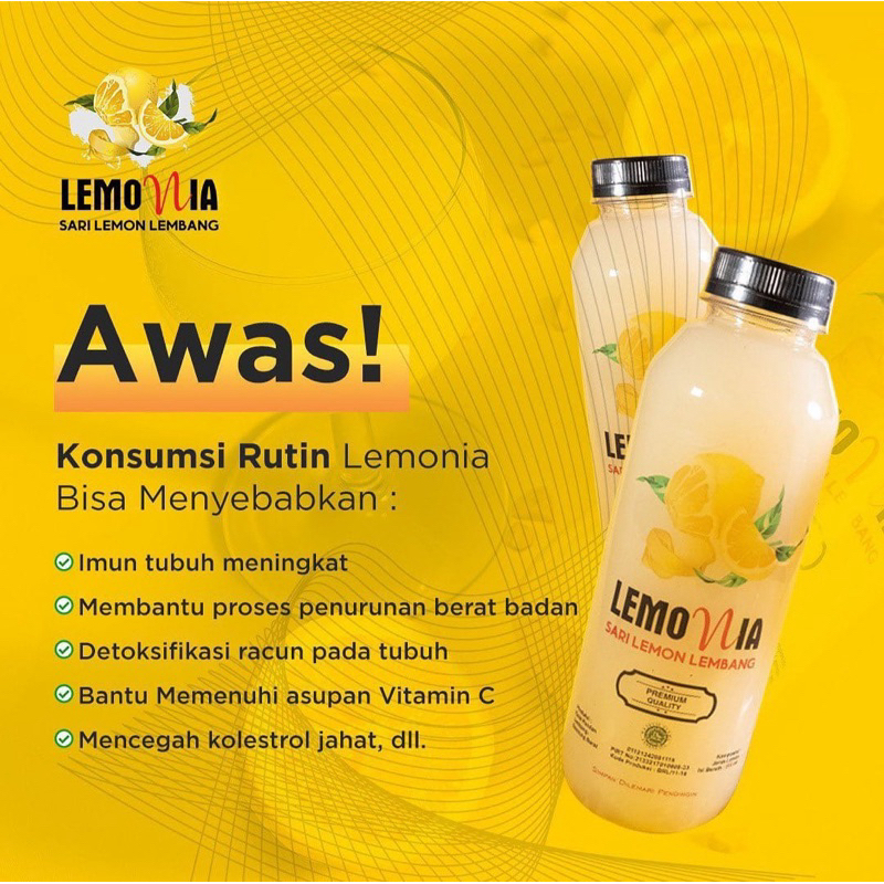 

LEMONIA LEMBANG - MINUMAN PURE LEMON 250 ml Lemon