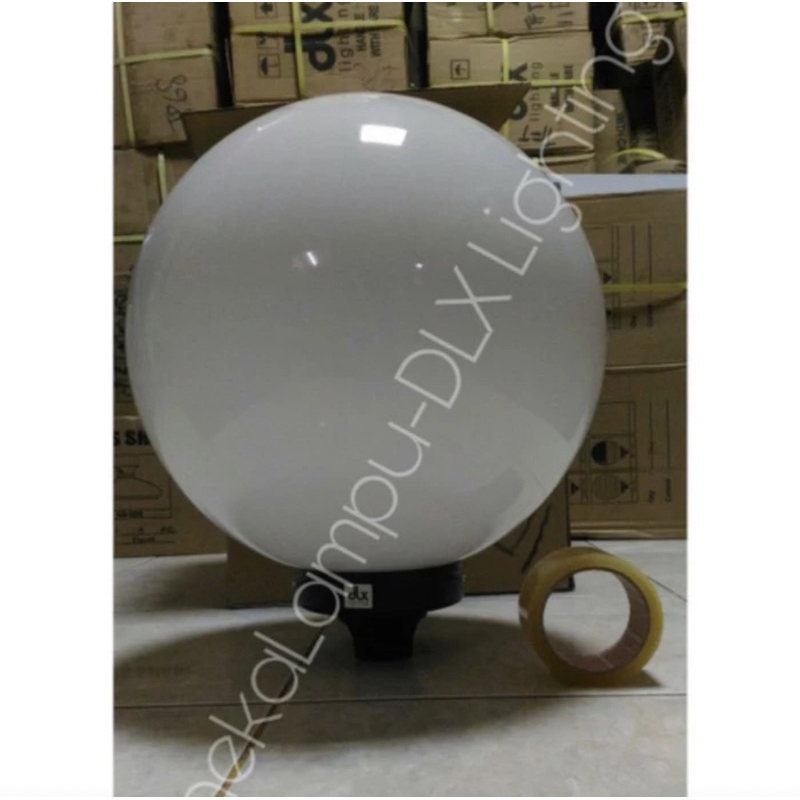 lampu taman bola bulat Kaca 50cm putis susu DLX Lighting