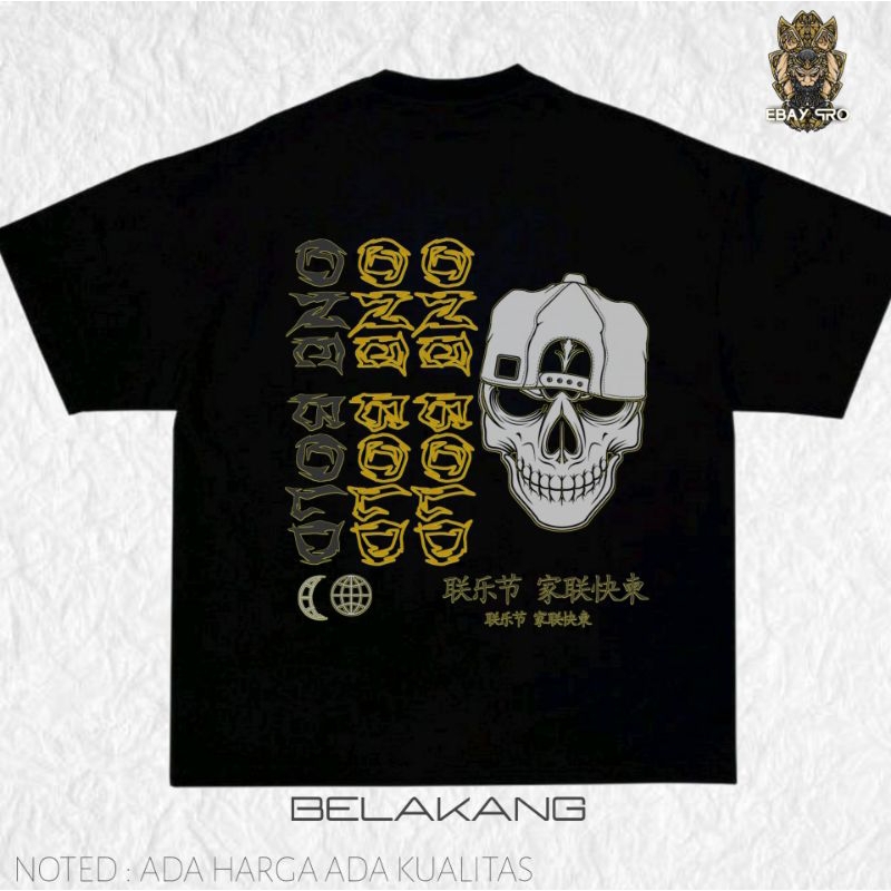 Kaos Distro Art Keren Dan Murah / Kaos Distro Art One Bold Tengkorak / Ukuran  S M L XL XXL Dengan S