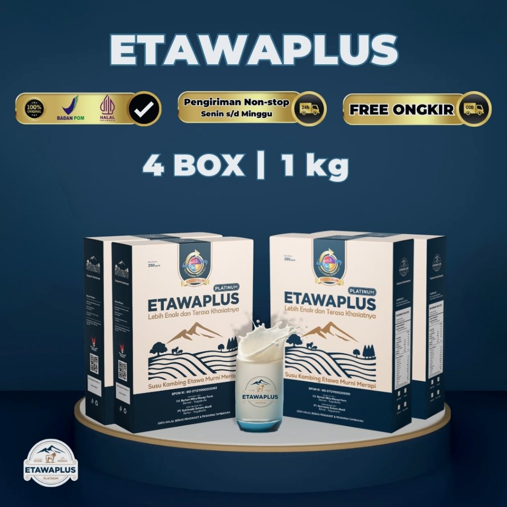 

Susu Kambing Etawaplus Asli BPOM Halal - Paket 4 Box - 4 Varian Rasa - Susu Untuk Kesehatan Optimal